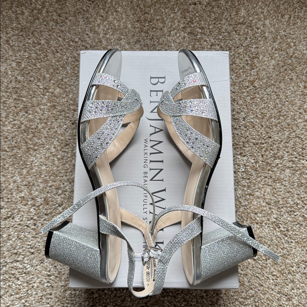 Sparkly silver sandals